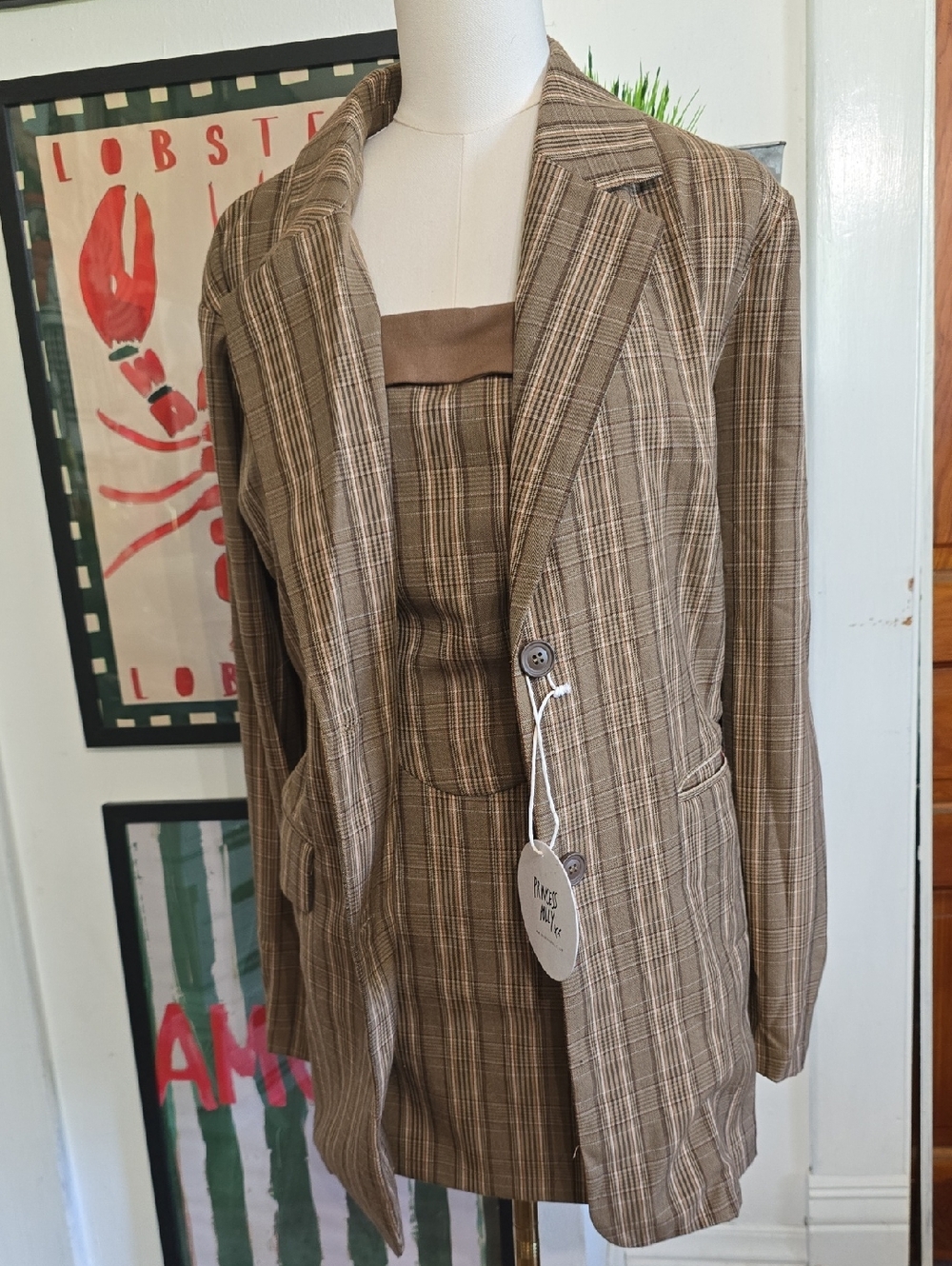 Princess Polly Tanzen Plaid Dress And Jacket Coat 4 And 6